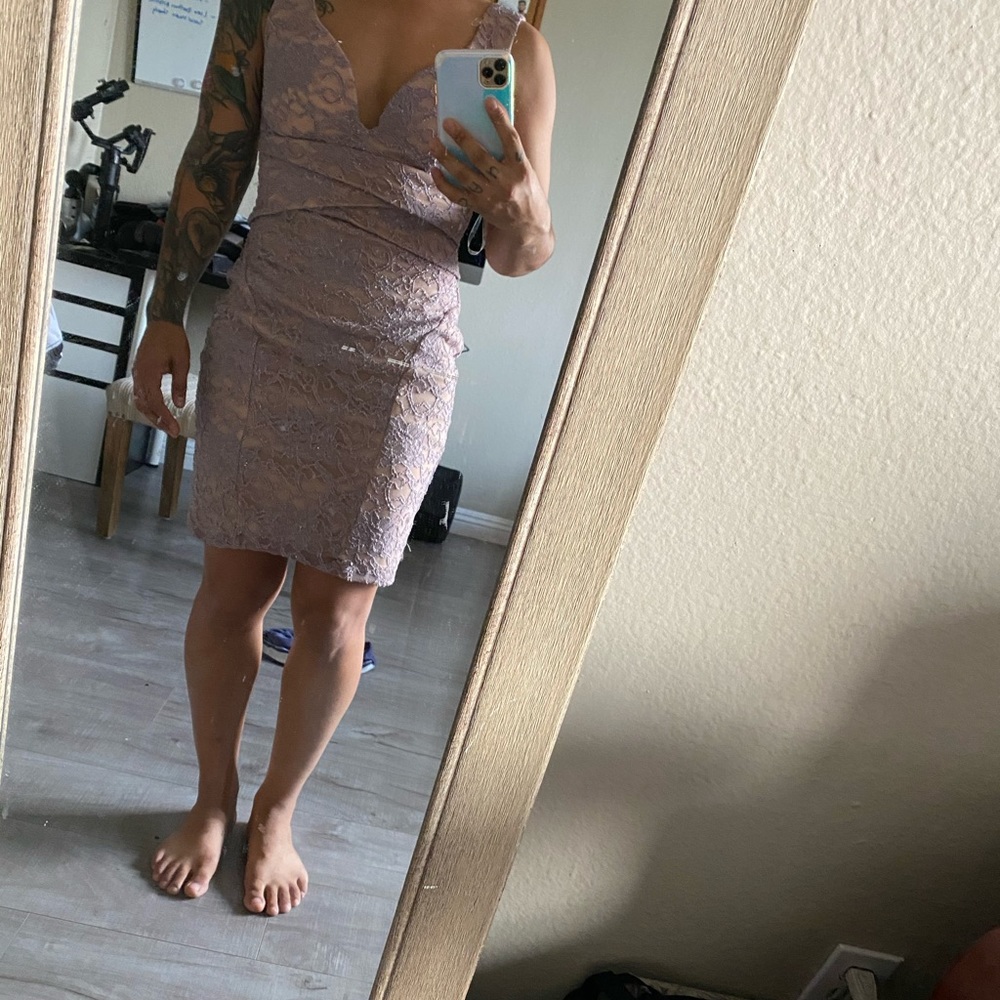 Purple/ tan dress - Picture 3 of 5
